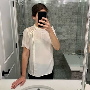 Cream short-sleeve blouse